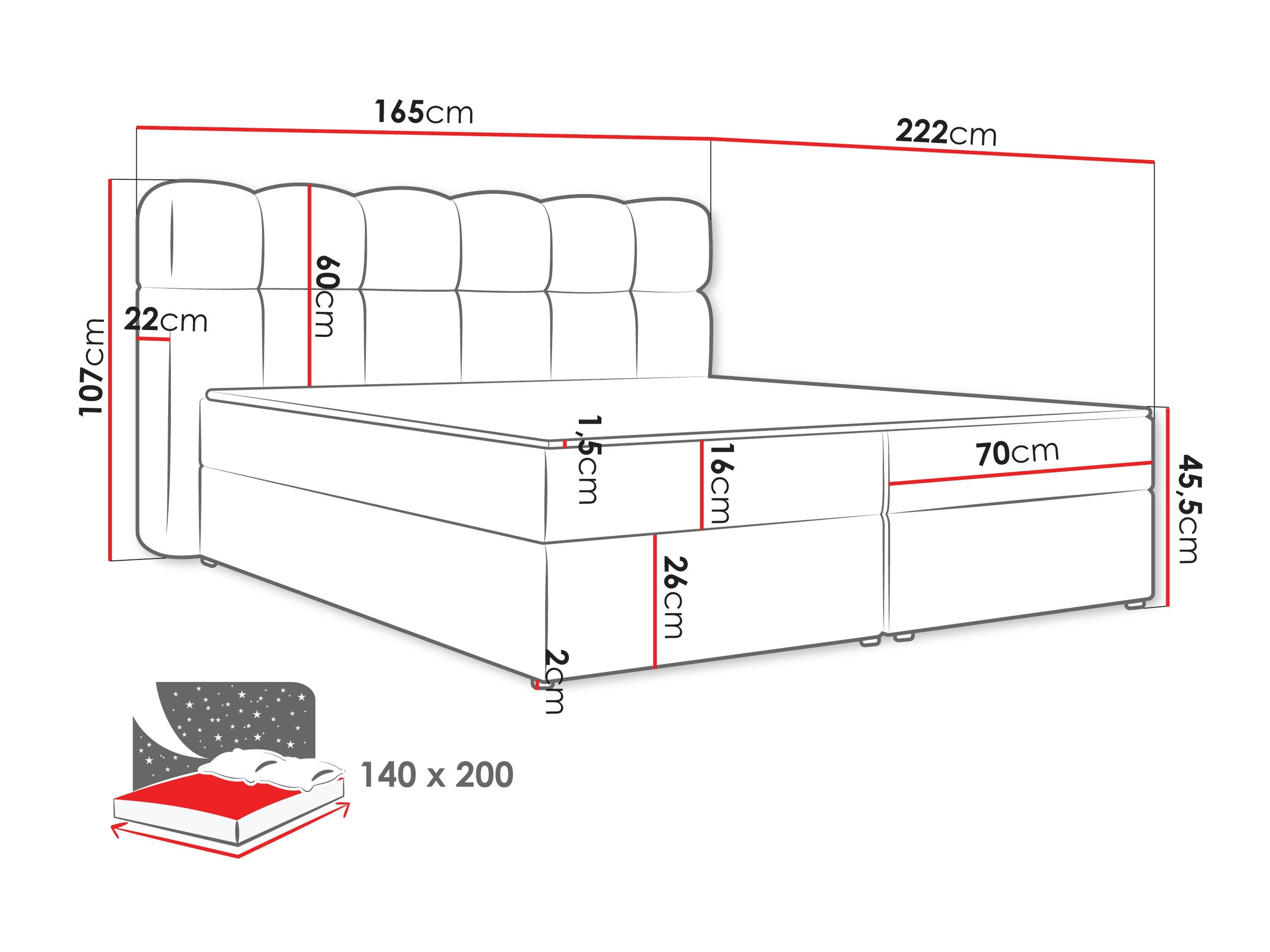 Континентален кревет Stonecrest 113 (Lambi 12)