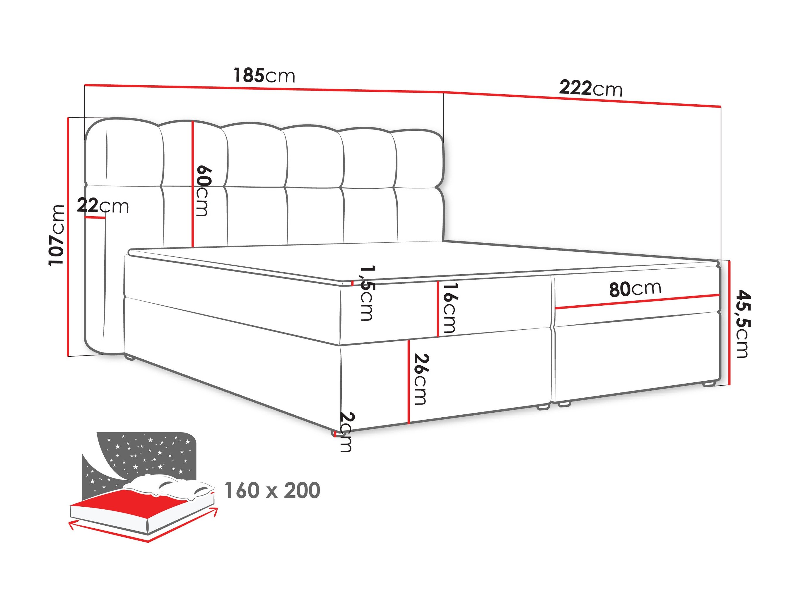 Континентален кревет Stonecrest 113 (Lambi 12)