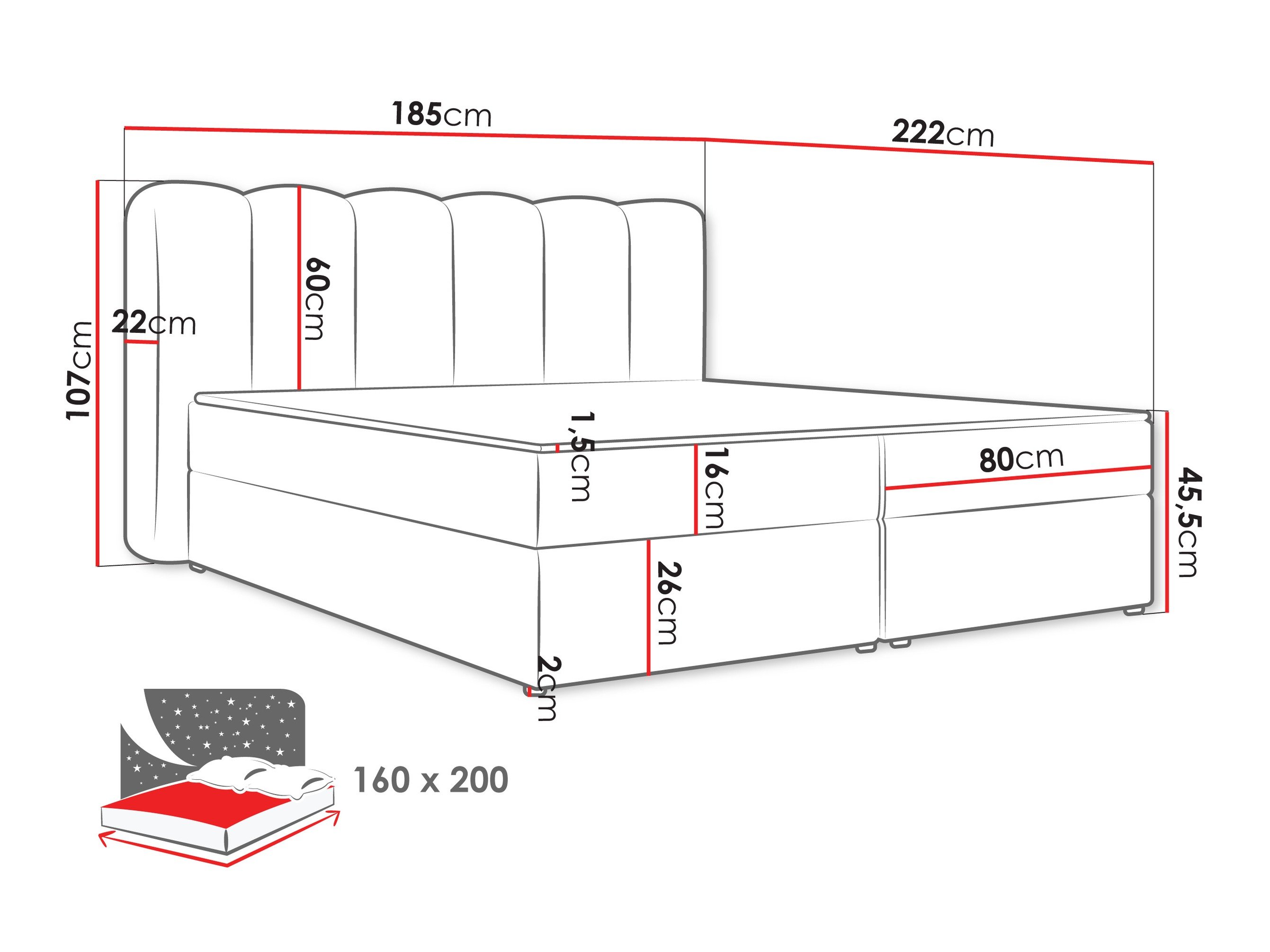 Континентален кревет Stonecrest 112 (Lambi 04)