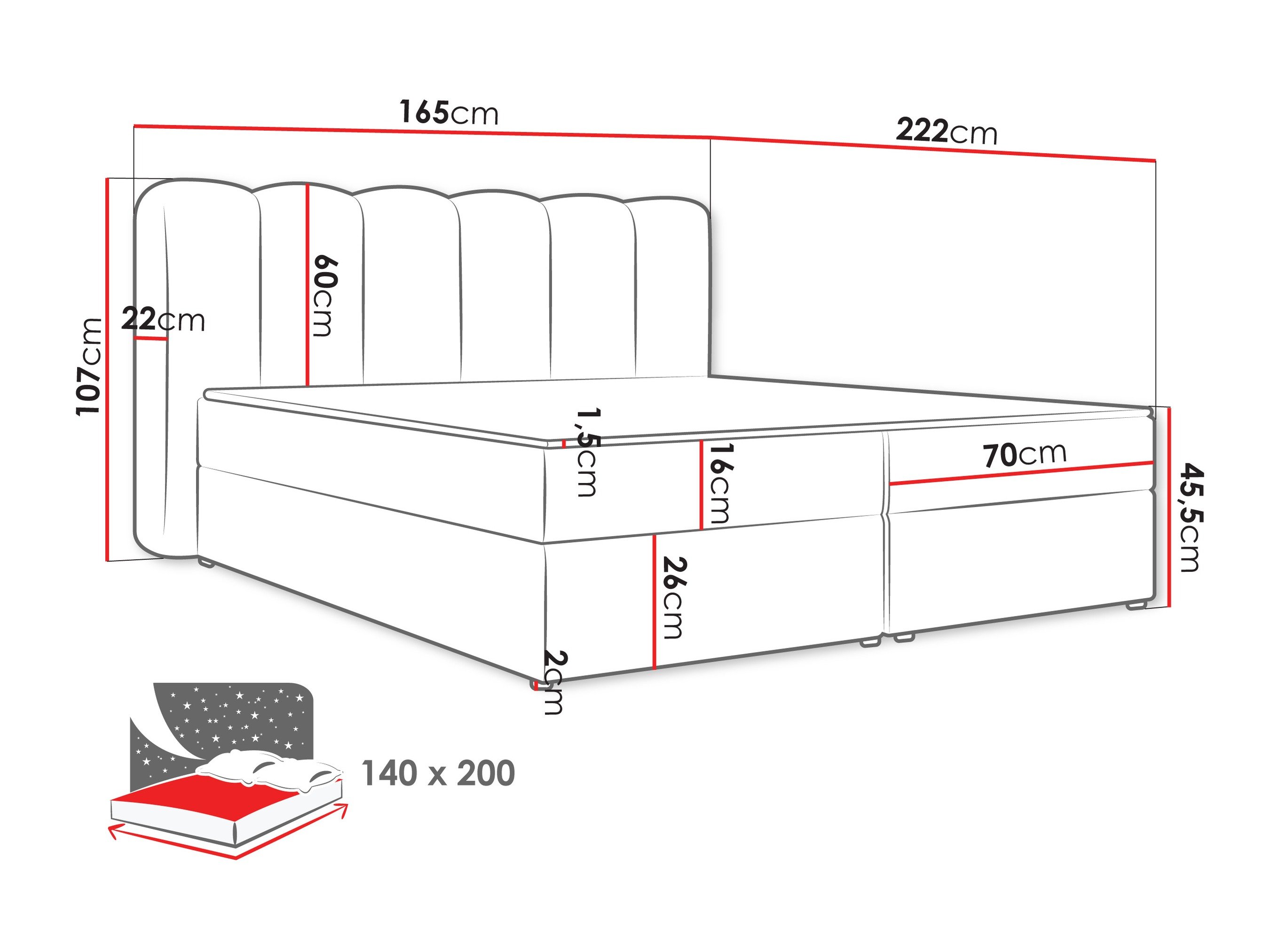 Континентален кревет Stonecrest 112 (Lambi 07)