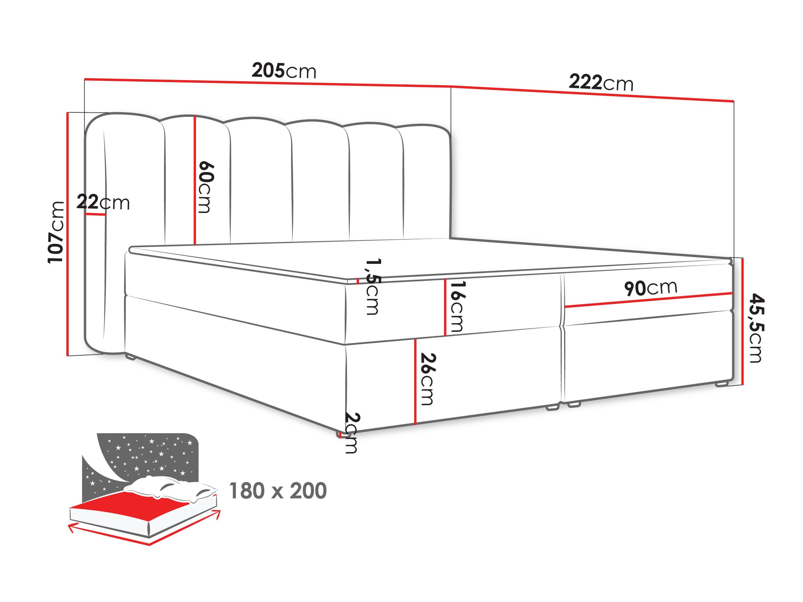 Континентален кревет Stonecrest 112 (Lambi 07)
