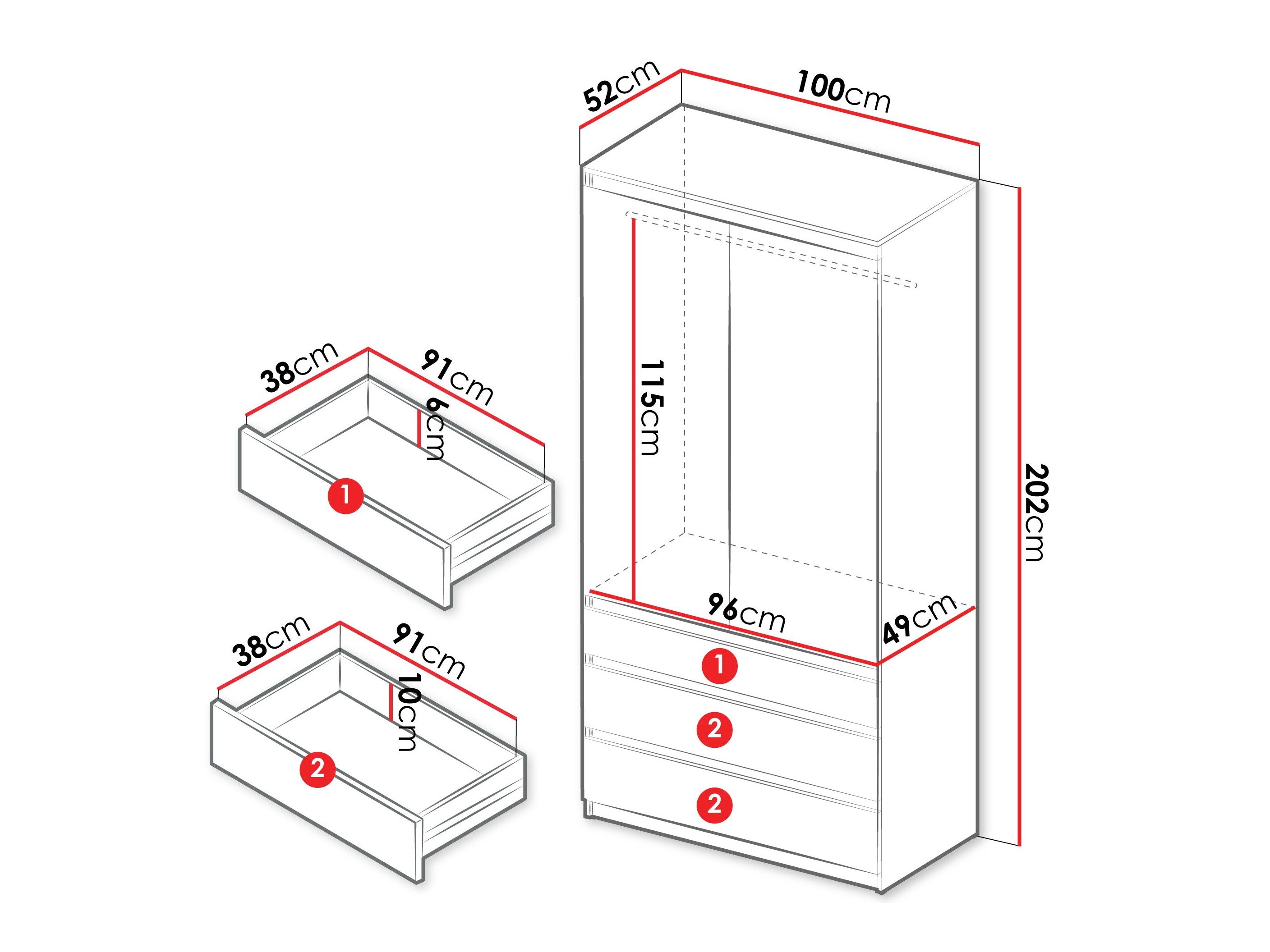 Гардеробер Comfivo Structor (Црна)
