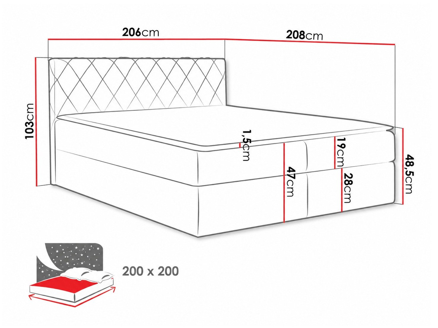 Континентален кревет Genus (Velluto 3)